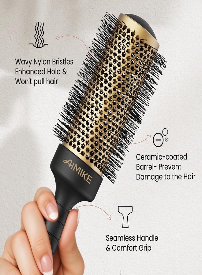 AIMIKE Round Brush for Blow Out, Medium Round Hair Brush with Nano Thermal Ceramic Tech, Quick Blow Drying & Styling, Volumizing Blowout Brushes for Women Medium Hair, 1.7 in Barrel (Not-electric) - Image 5